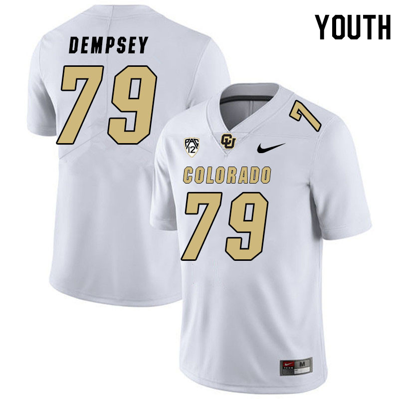 Youth #79 Camden Dempsey Colorado Buffaloes College Football Jerseys Stitched Sale-White - Click Image to Close